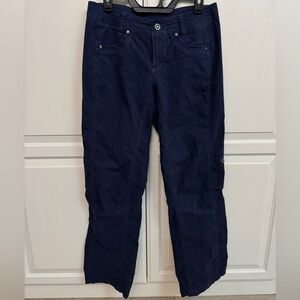 KÜHL Navy Pants with multiple pockets. Camping and hiking wear. Size 8 reg. EUC